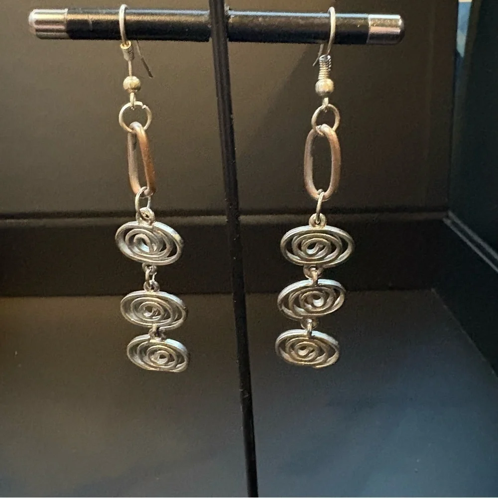 Silver Spiral Minimalist Earrings